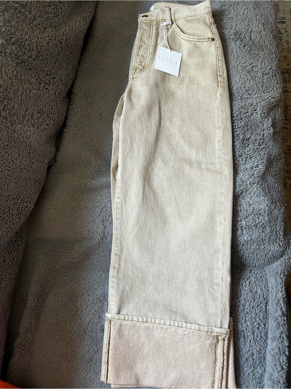 Pistola Ryder High-Rise Straight Jeans in Beige SIZE 28 - Picture 4 of 4